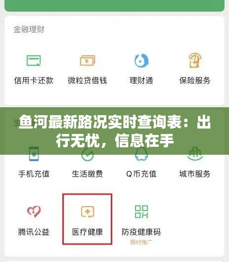 鱼河最新路况实时查询表：出行无忧，信息在手