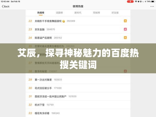 艾辰，探寻神秘魅力的百度热搜关键词